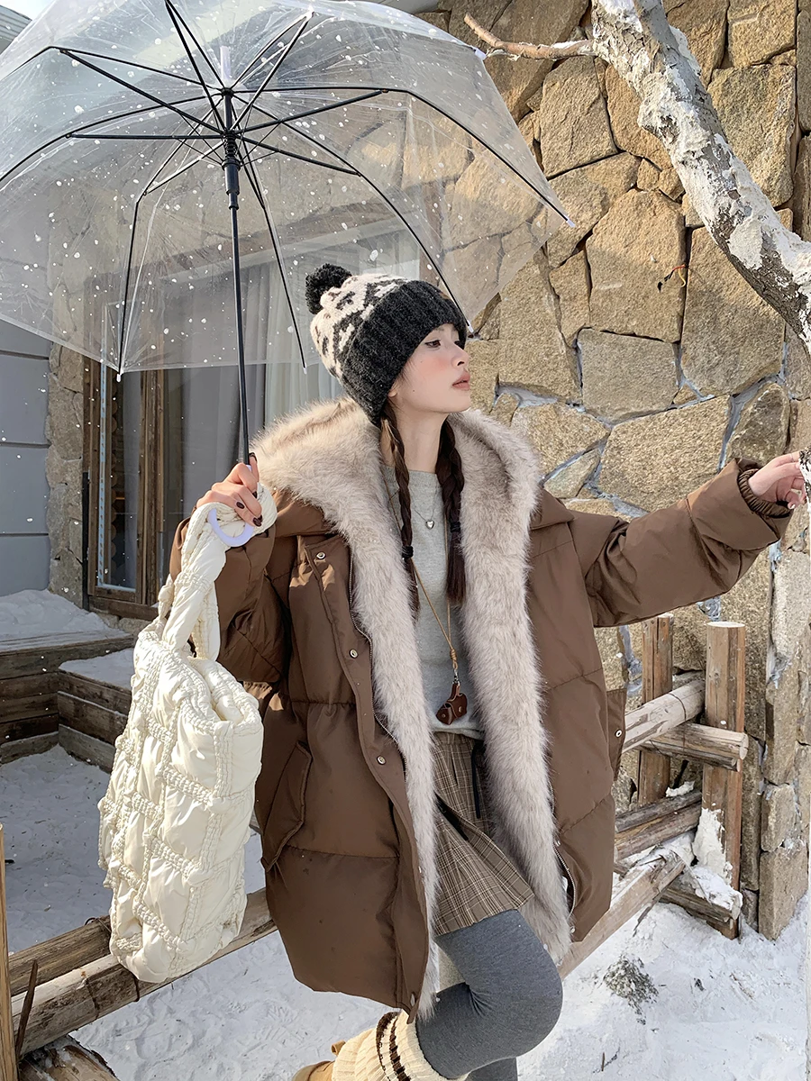 

Ретро американский съемный пуховик с капюшоном Jaet, свободная теплая хлопковая верхняя одежда Barn Sle, женская зимняя трендовая брендовая уличная одежда