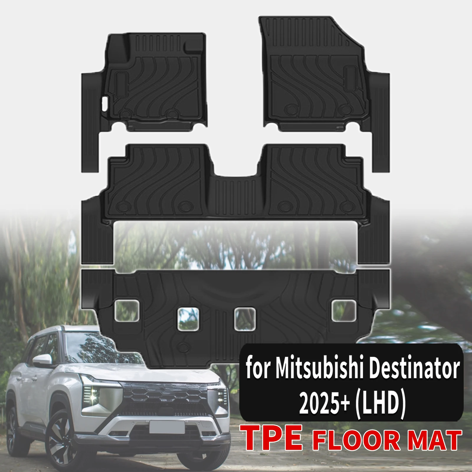 

for Mitsubishi Destinator 2025 2026 2027 3D Maxpider Style TPE Floor & Trunk Mats, Full Coverage All-Weather Car Accessories