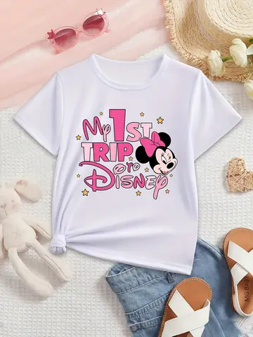 गर्मियों में लड़कियों और लड़कों के लिए टी-शर्ट, फैशन, गर्मियों में बच्चों के लिए छोटी आस्तीन वाली टी-शर्ट, मिन्नी मिकी प्रिंट, डिज्नी प्रेमियों के लिए टॉप, टी-शर्ट 10 best sales बच्ची का टॉप - №6