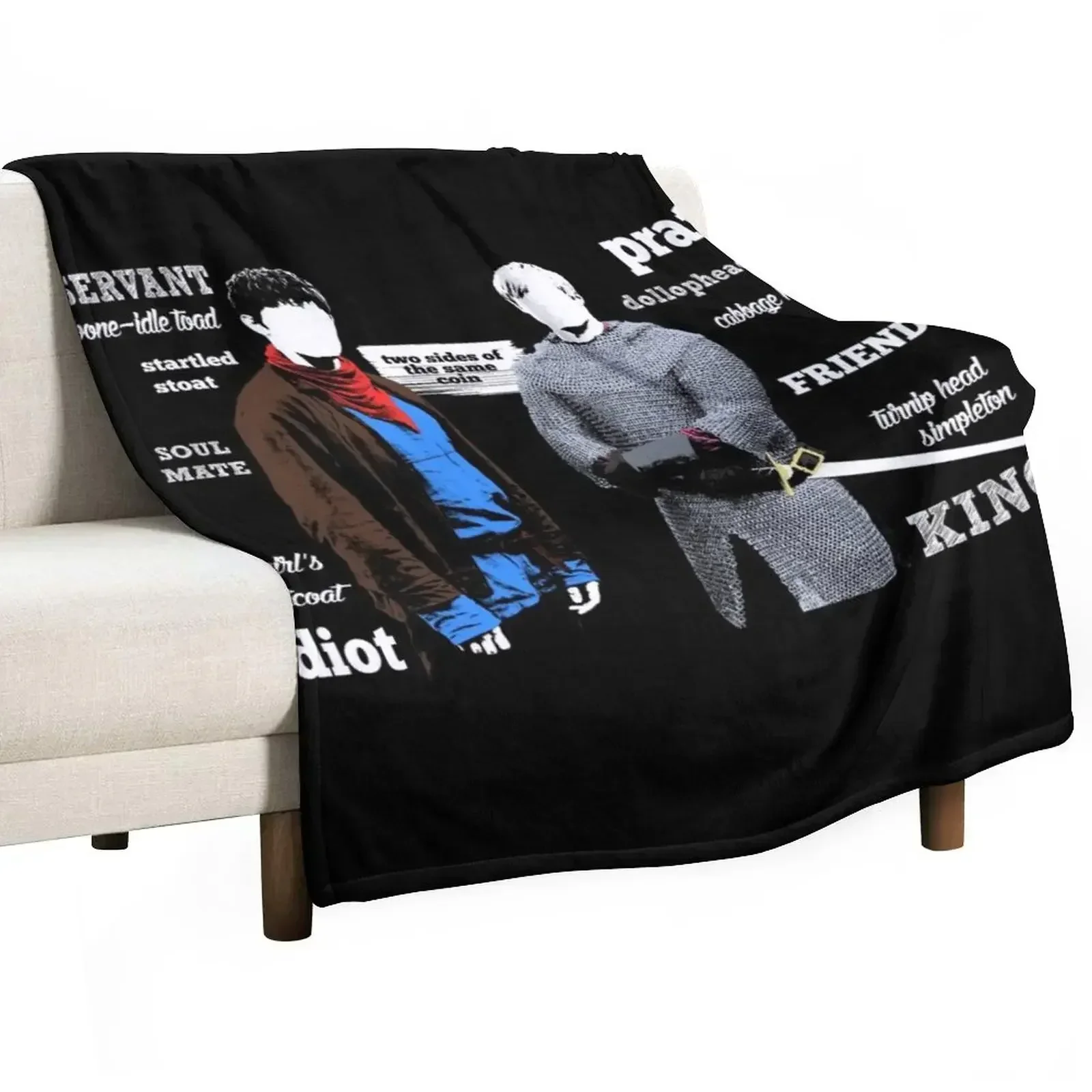 

Merlin and Arthur Titles Throw Blanket Flannels Comforter Cute Blankets