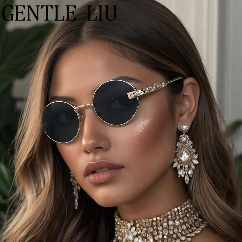 

Vintage Punk Oval Sunglasses Women 2025 Luxury Brand Trendy Small Metal Frame Sun Glasses Outdoor Eyewear Steampunk Shades UV400