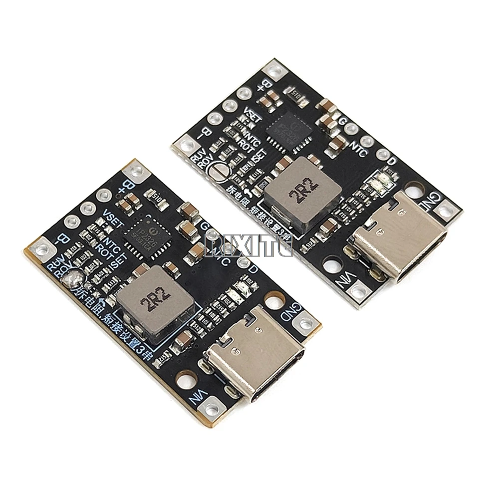 Lithium-Batterie-Lade-Boost-Modul Typ C USB 2-3S BMS 15 W 8,4 V 12,6 V 1,5 A mit symmetrischer Unterstützung Schnellladung mit Anzeige