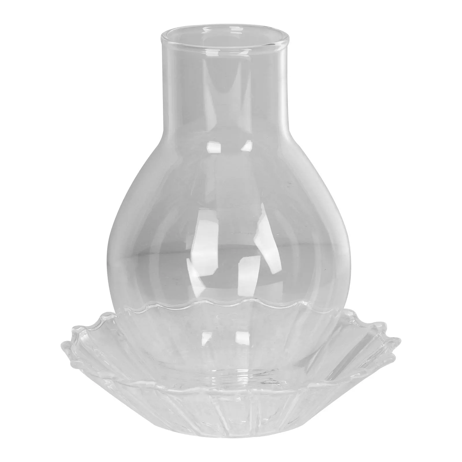 مجموعة واحدة من حامل الزجاج، مادة زجاجية عالية الجودة، شكل فريد، حرفة رائعة لتزيين المنزل، مقاومة للرياح، أنيقة