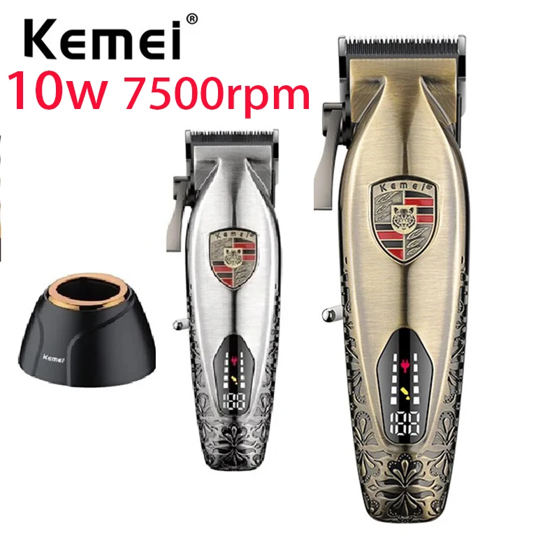 Kemei 2230 Rechargeable Barber Hair Clipper Fade 10w 7500RPM Hair Cutting Machine Professional Cordless Electric Trimmer for Men