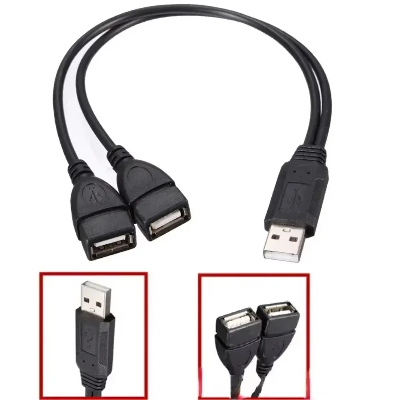 Universal USB Splitter 2 In 1 Out High-Speed Cord USB Port Cable 1 Male to 2 Female USB Cord Adapter For Keyboard Printer Laptop