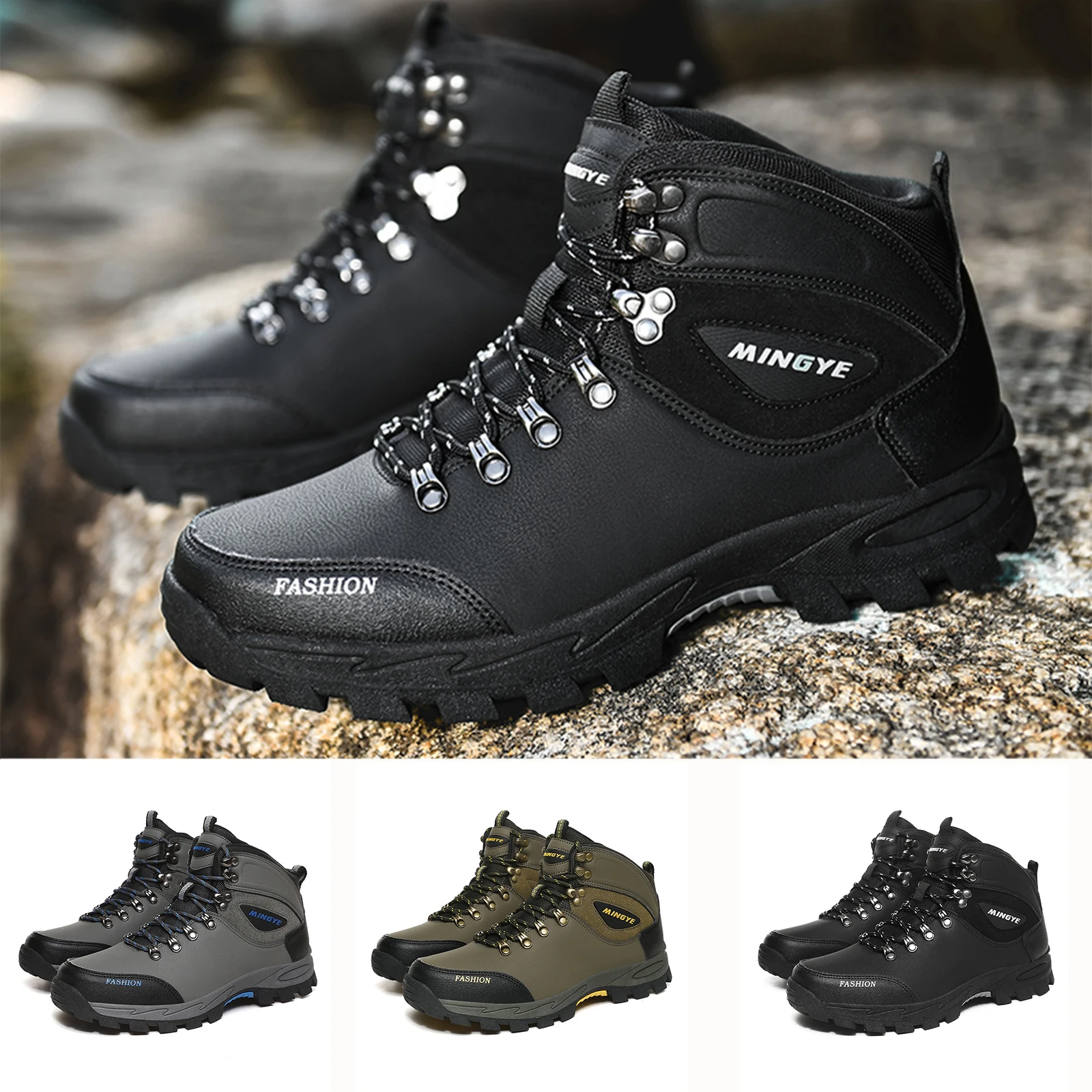 

Высокие мужские походные туфли, водонепроницаемая уличная обувь для альпинизма, износостойкая нескользящая обувь для треккинга и туризма, охотничьи ботинки