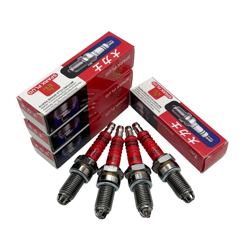 Bougie d\'allumage de moto Super D8TC à trois électrodes 125cc pour DR8EA D8EA DR8EIX DPR8EA-9 DPR8EIX-9 festin 24 X24ESR-U HG22 X5CC R6J 1PC