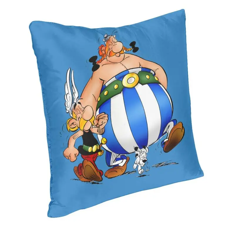 Anime Asterix Obelix Idefix Cushion Cover 60x60 cm Velvet Luxury Throw Pillow Cases Home Decoration Sofa Chair Pillowcase