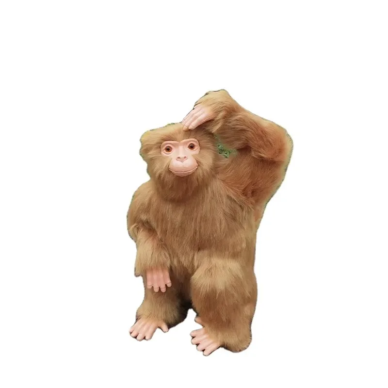3D animal model monkey hanging on tree, life size museum showcasing monkey animals
