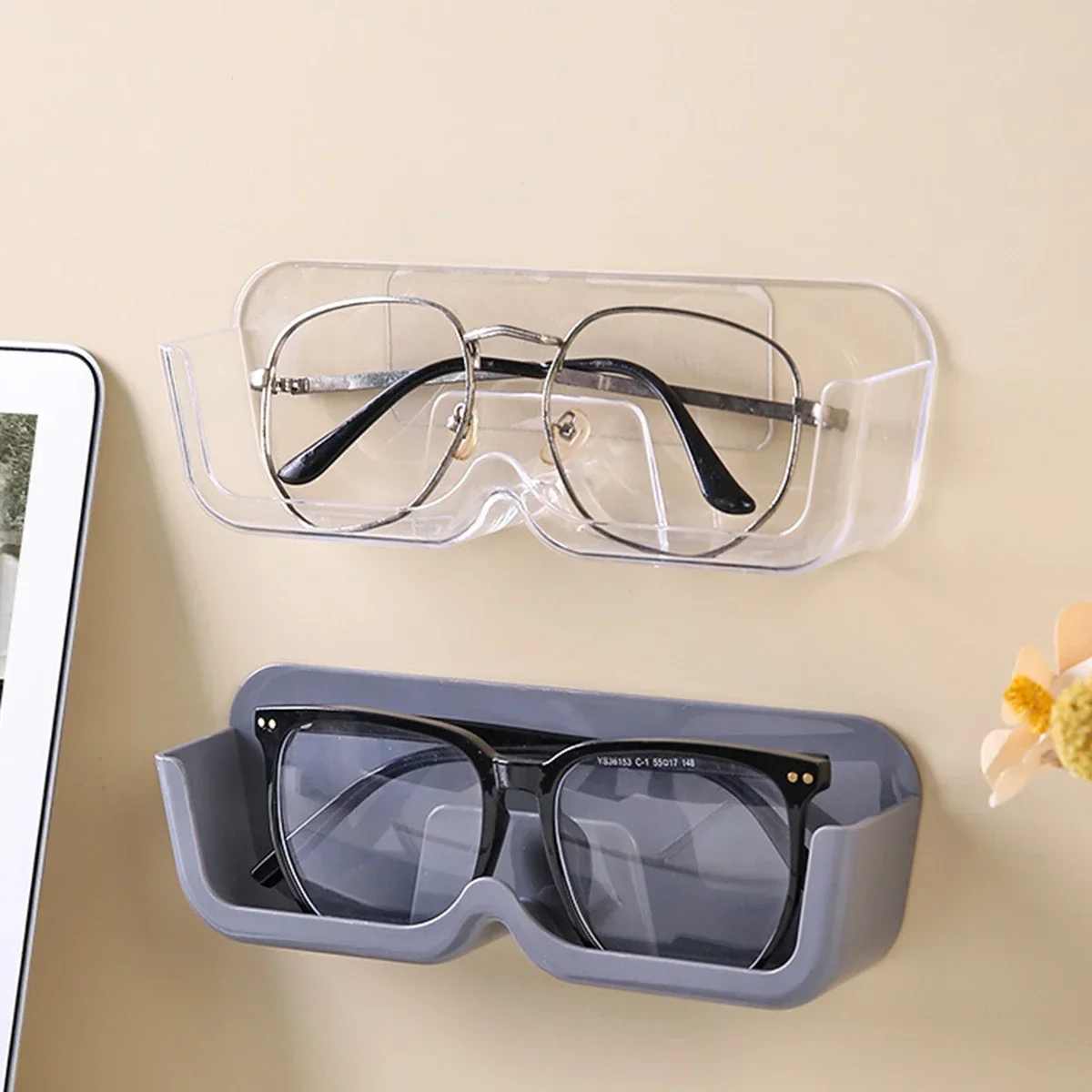 Glasses storage box wall-mounted punch-free glasses storage box sunglasses display stand decorative sunglasses rack