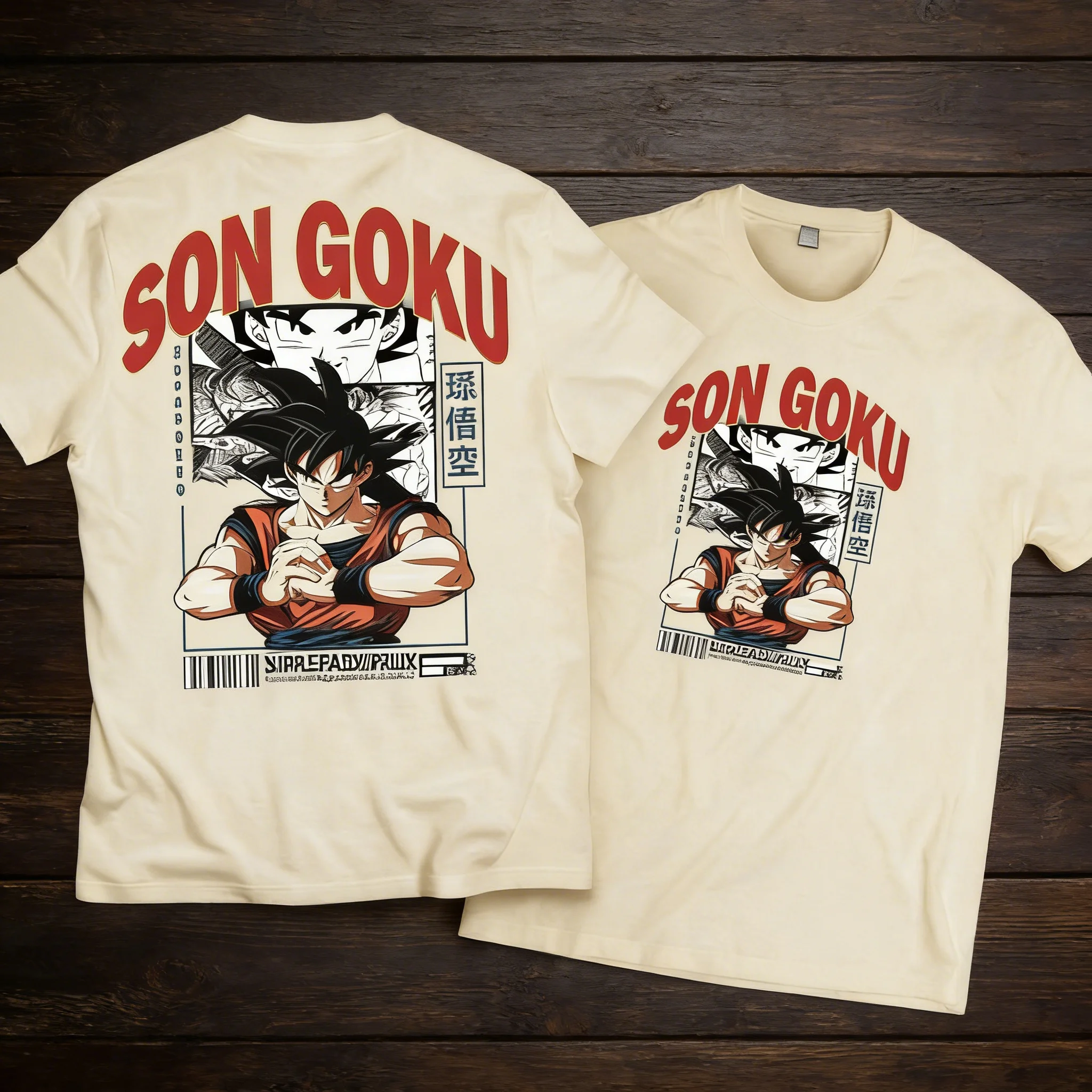 

Summer 2026 Dragon Ball GOKU "SON GOKU" Retro Manga Style Street Fashion 100% Cotton Print Loose T-shirt Male/female Top