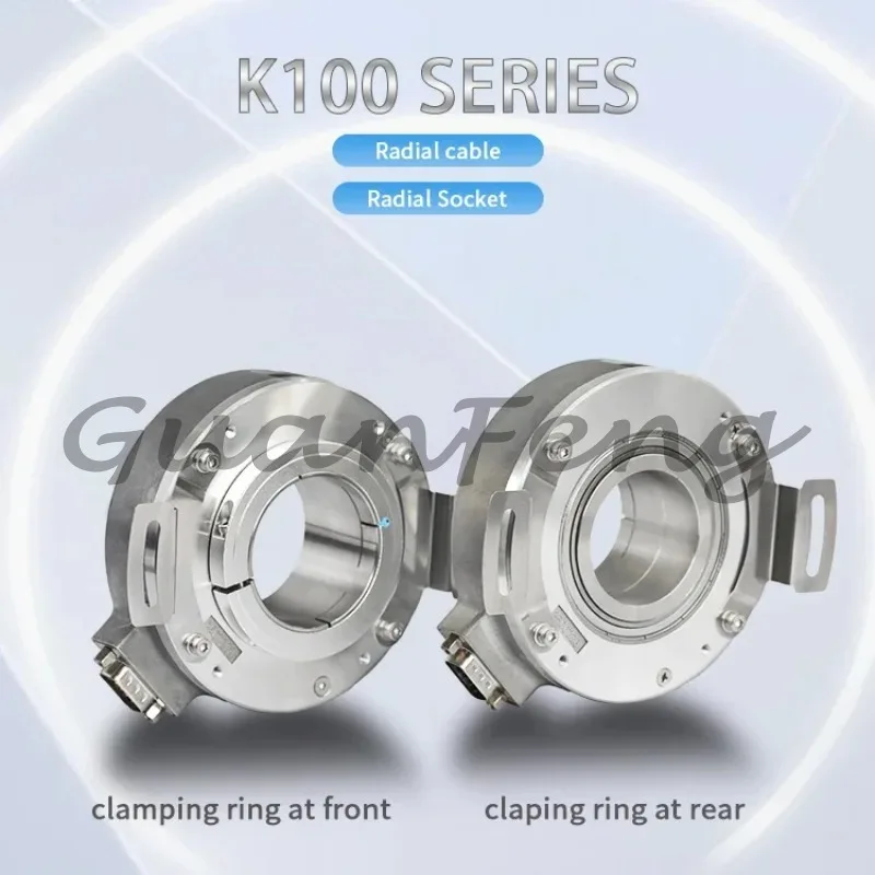 K100 hollow encoder large hole shaft 40/42/45mm 1024ppr A+B+Z+NPN output for elevator/life speed measurement