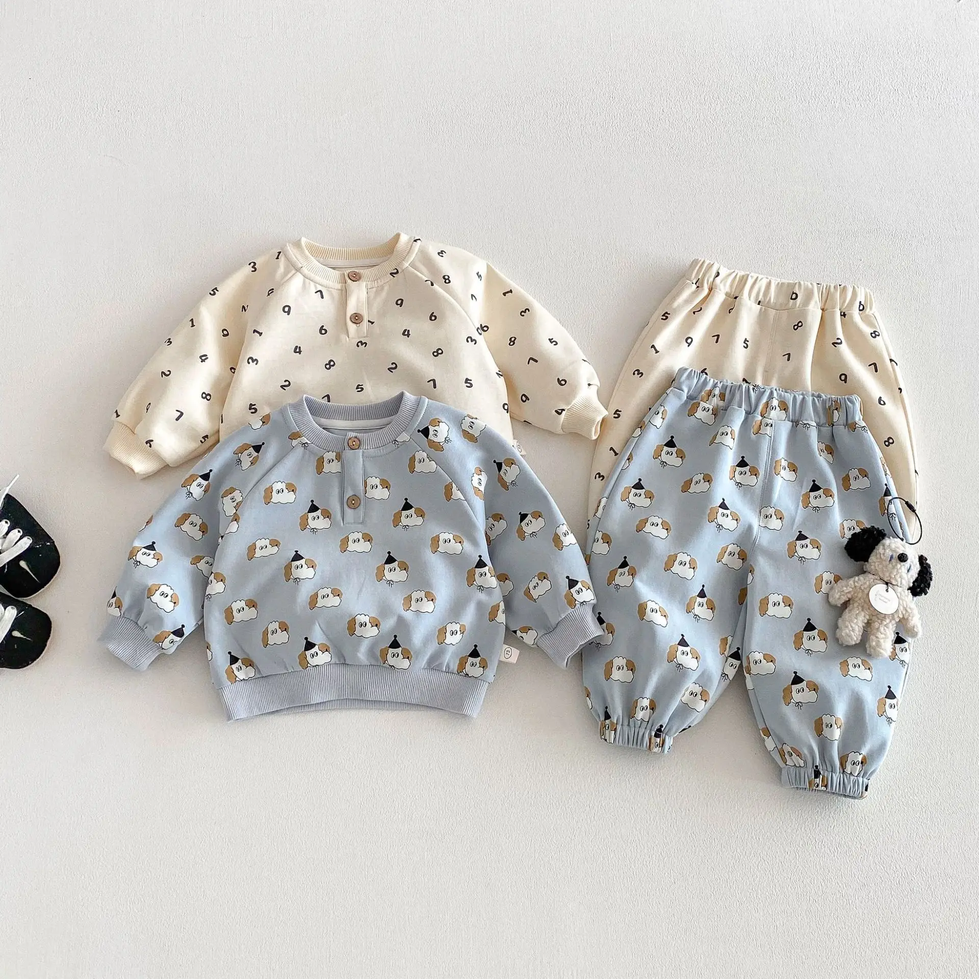 Children's Cartoon Set 2026 New Spring Boys' Full Edition Printed Hoodie Baby Korean Edition Pants Two Piece Set