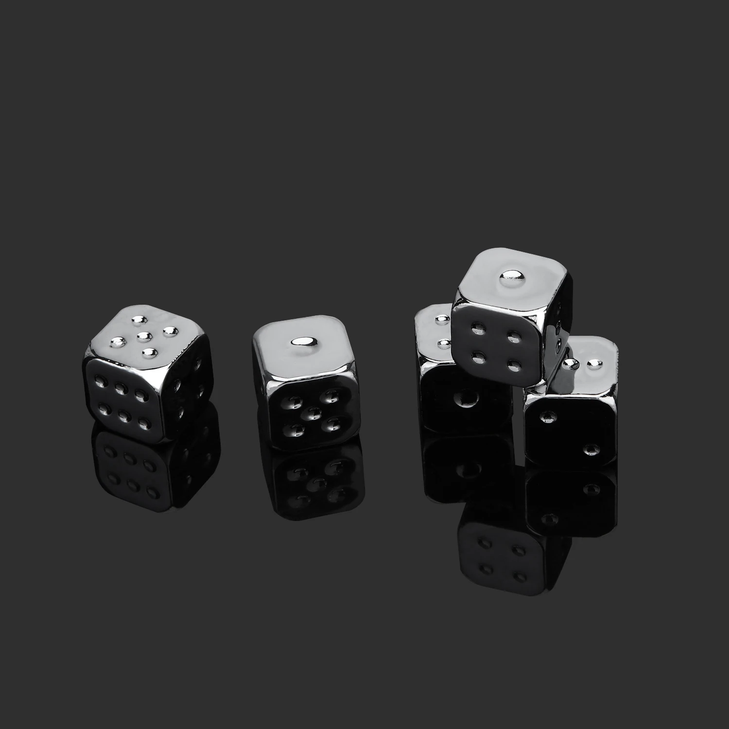 5 Stück/1 Set Metallwürfel Gold/Silber/Bronze Lustige Spielwürfel Sechsseitige Entscheidungswürfel Brettspiel-Zubehör 13mm – Detail 5