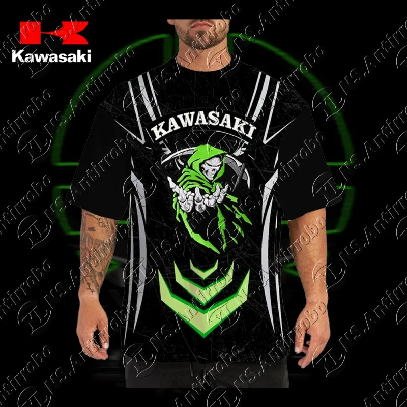 

Kawasaki летняя спортивная на открытом воздухе популярная быстросохнущая дышащая мотоциклетная футболка тонкая мотоциклетная спортивная удобная футболка