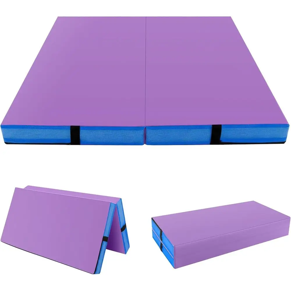 4' x 4' Faltbare Gymnastikmatte mit Tragegriffen, Bio-Faltmatte für Kinder & Anfänger