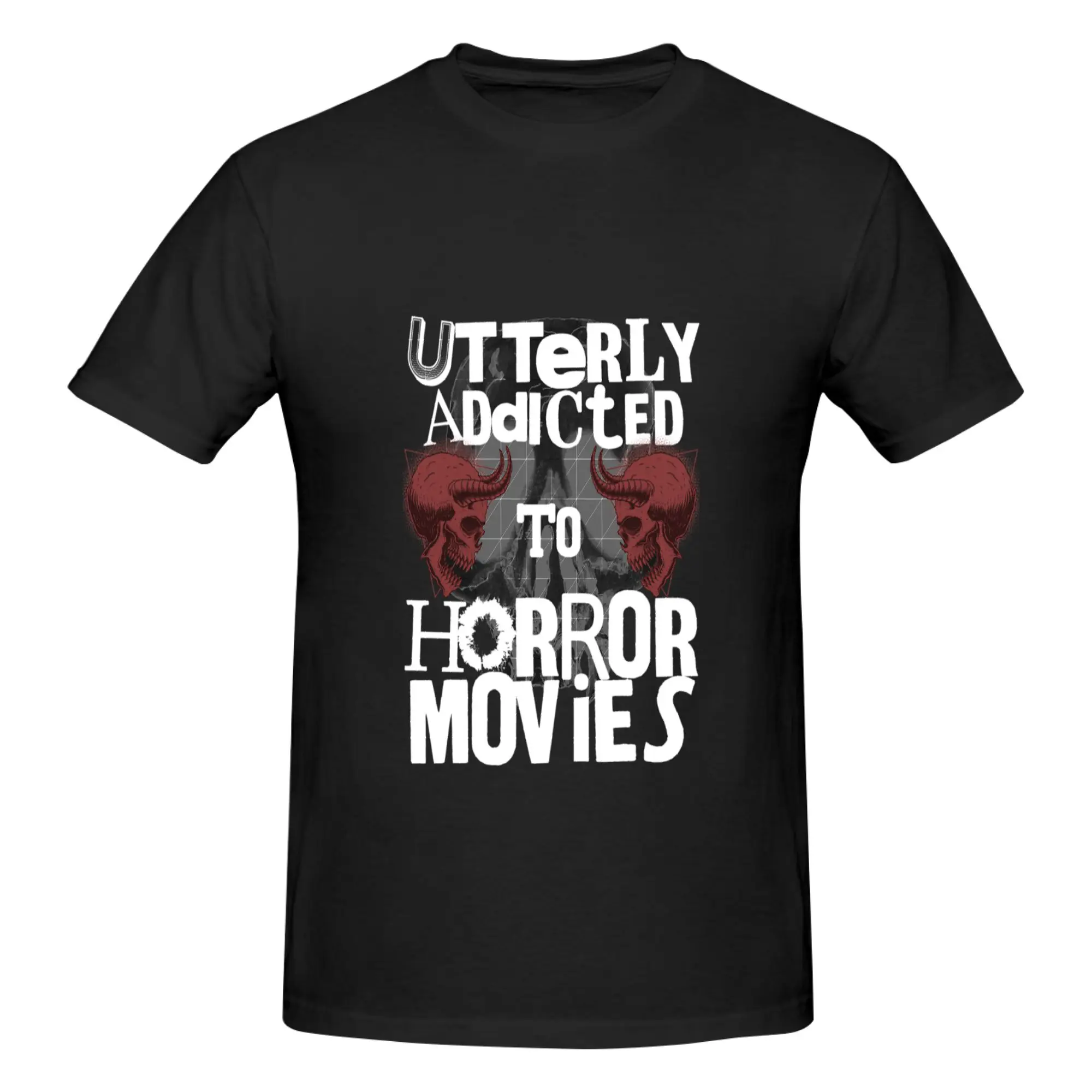 Funny Utterly Addicted to Horror Movies Premium Men's Printed T-Shirt Unisex T shirtUnisex