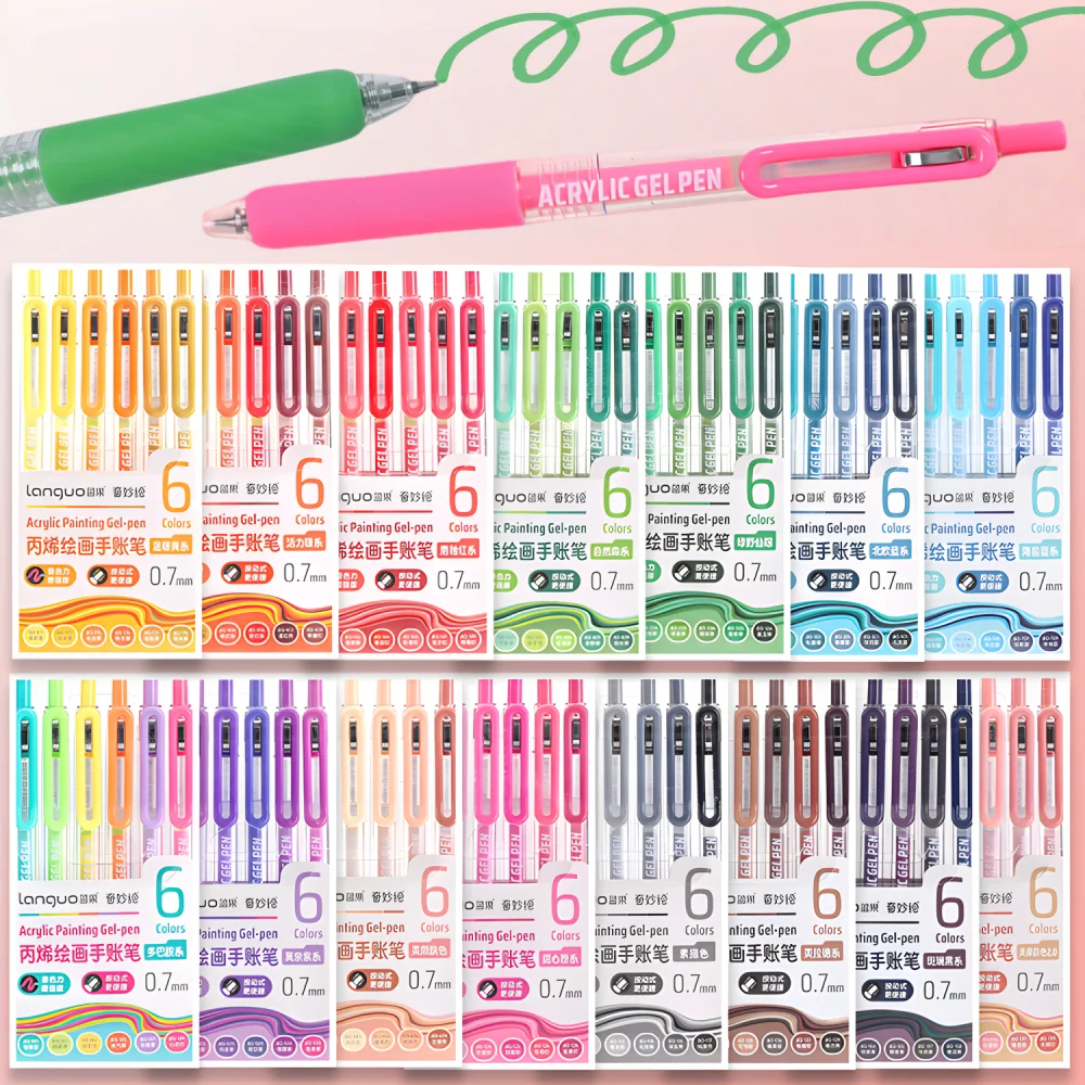 

Acrylic Painting Gel Pen,Retractable 0.7mm Tip,Large Capacity Ink Pens,For Diary,Card,DIY,Coloring, Doodling,Stackable colors