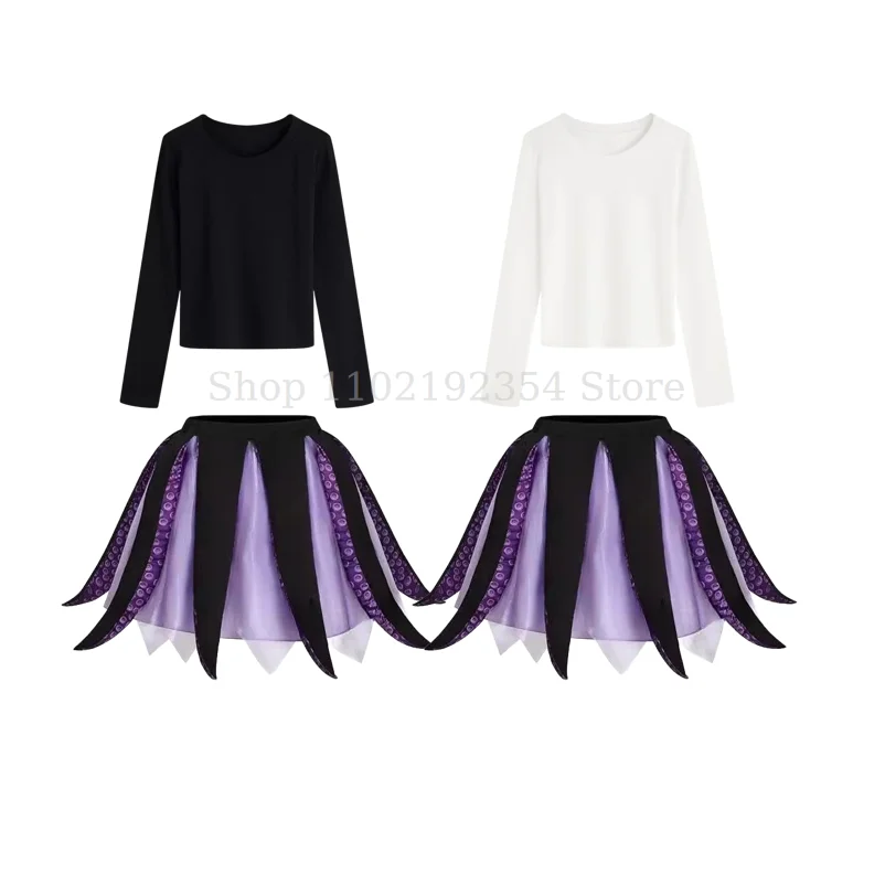 

Halloween Black Purple Ursula Costume Sea Witch Costume Octopus Tentacle Tutu Dress for Women Carnival Party Mermaid Cosplay