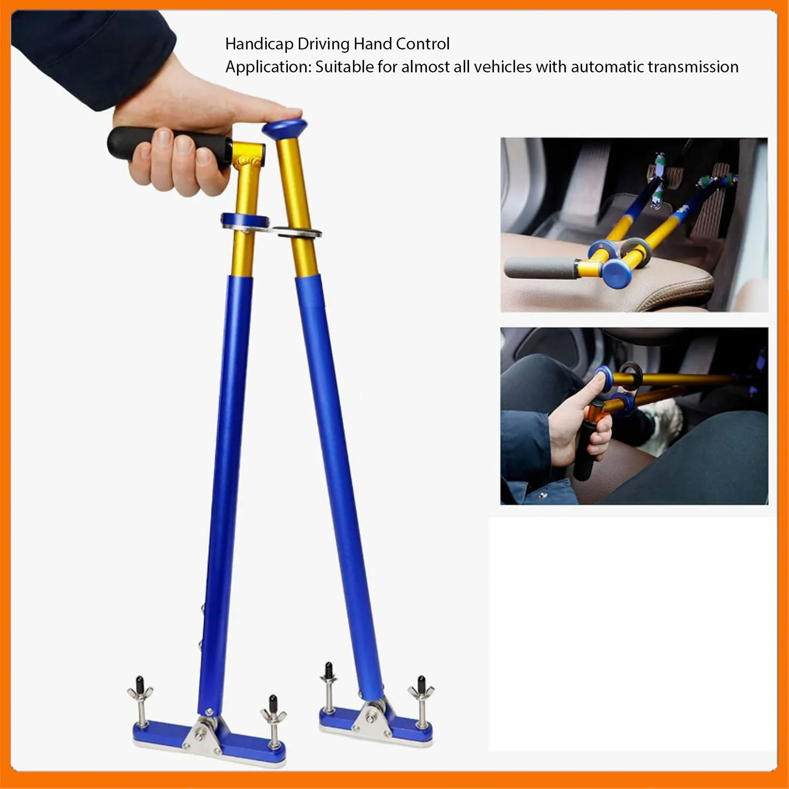 

Handicap Driving Disabled Driver Hand Control Adjustable Length Handicap Driving Car Pedal Hand Control for Automatic Vehicle