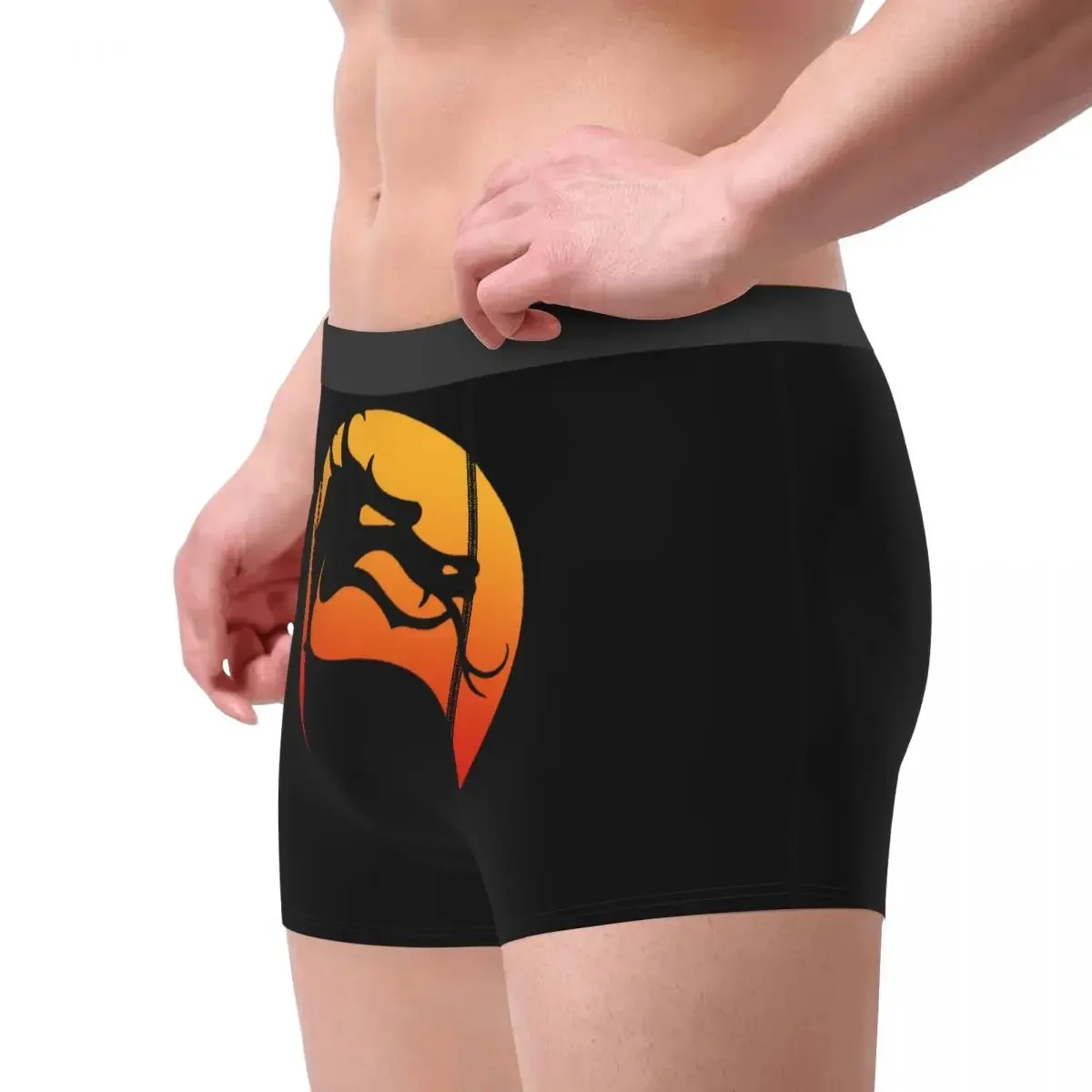 Men Mortal Kombat Logo Mk11 Popular Fighting Game Underwear Funny Boxer Briefs Shorts Panties Homme Mid Waist Underpants