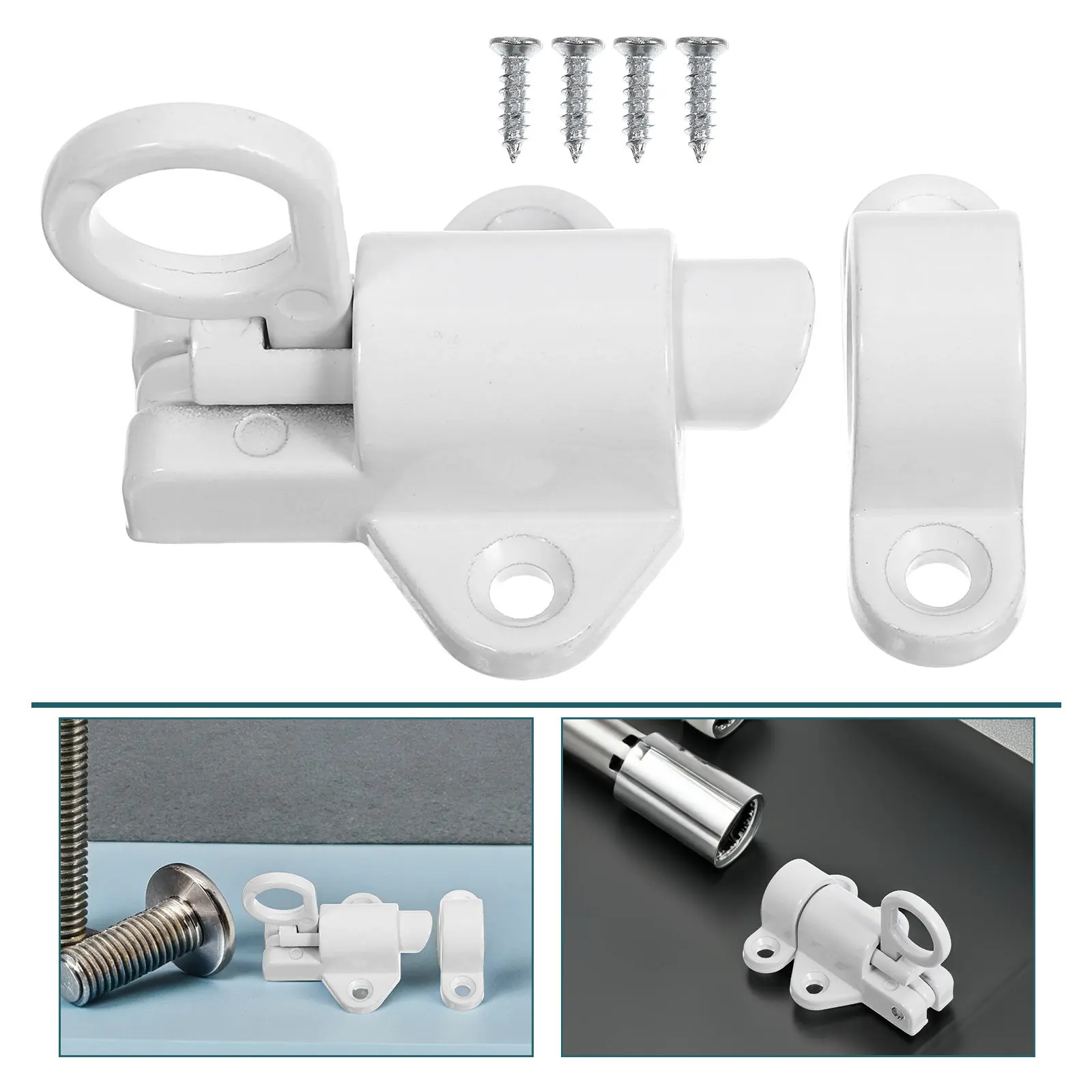 

Aluminum Alloy Door Latch White Spring Loaded Attic Loft Ceiling Hatch Lock Catch Security Hardware for Cabinet