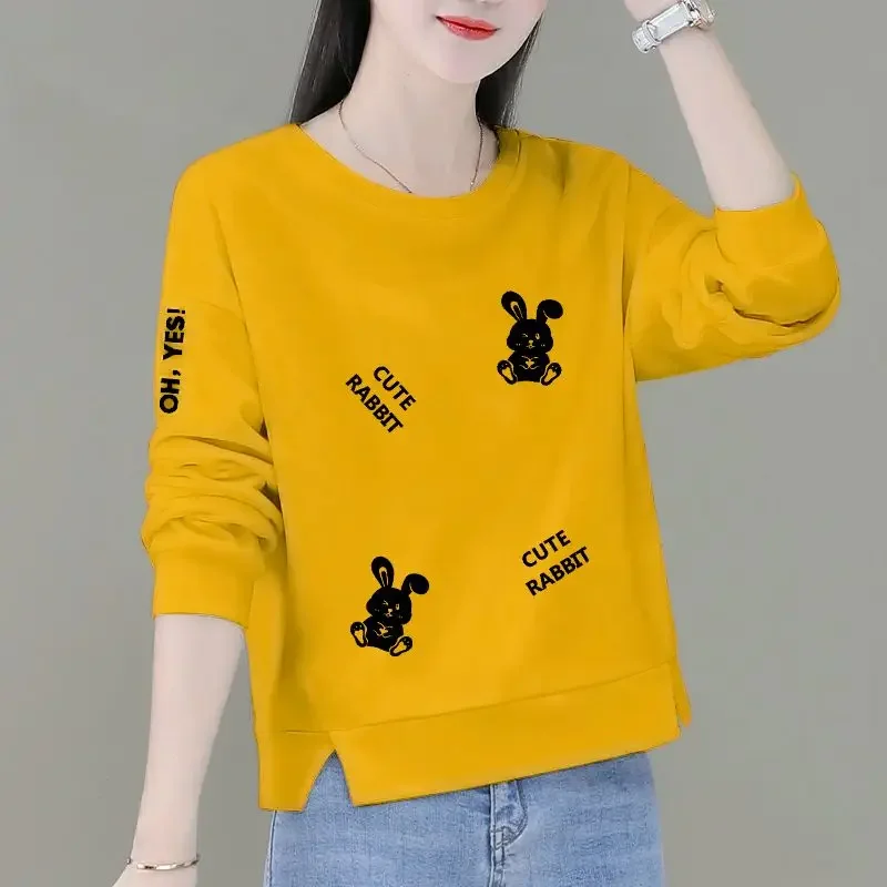 

Женская корейская свободная базовая рубашка, короткий топ из чистого хлопка, весна-осень, новый свитшот