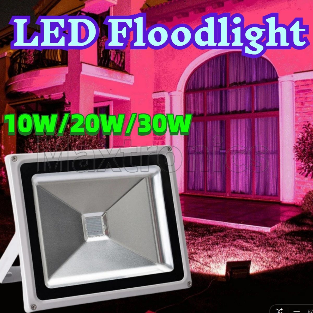 10W 20W 30W LED Flood Light Warm White/White/Yellow/RGB/Green/ IP65 Waterproof for Outdoor Garden Projector Lighting Spotlight