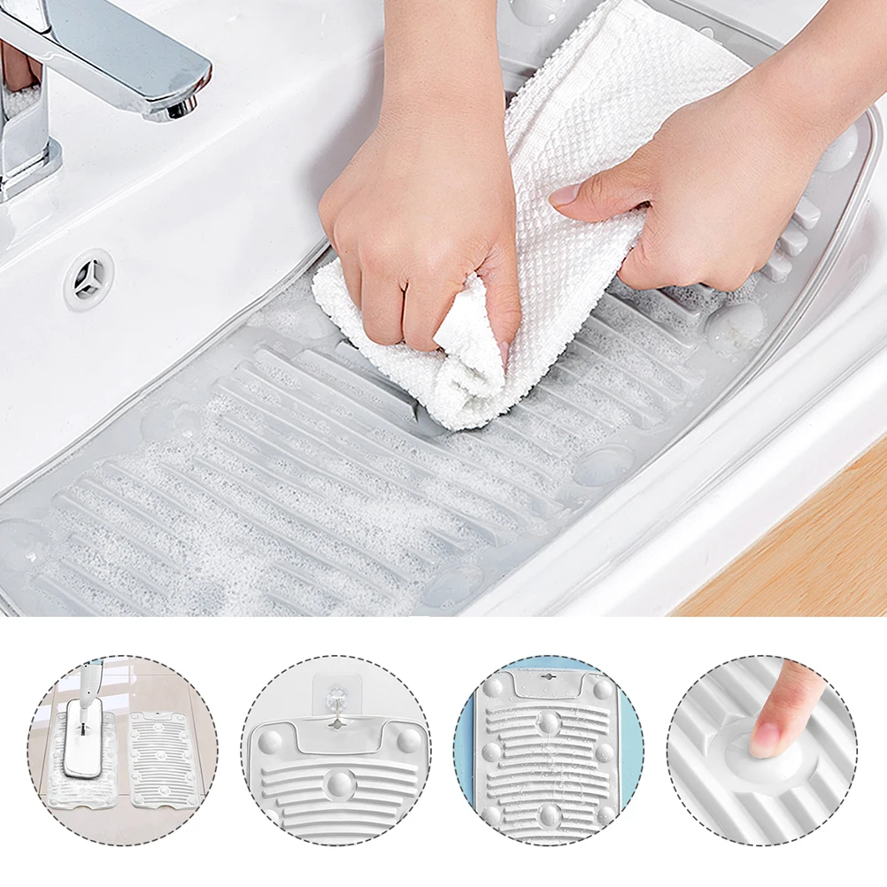 

3pcs Silicone Washing Board Foldable Pvc Household Laundry Tool Non-Slip Bathroom Washroom Stain Removal Easy Clean Clothes