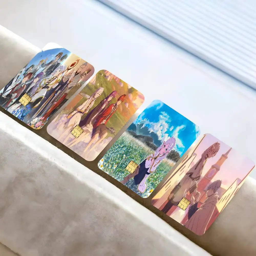 Anime Frieren  Spend or Save Funny Shell Ultra Thin No Fade Sticker Cover Film for Debit Credit Card