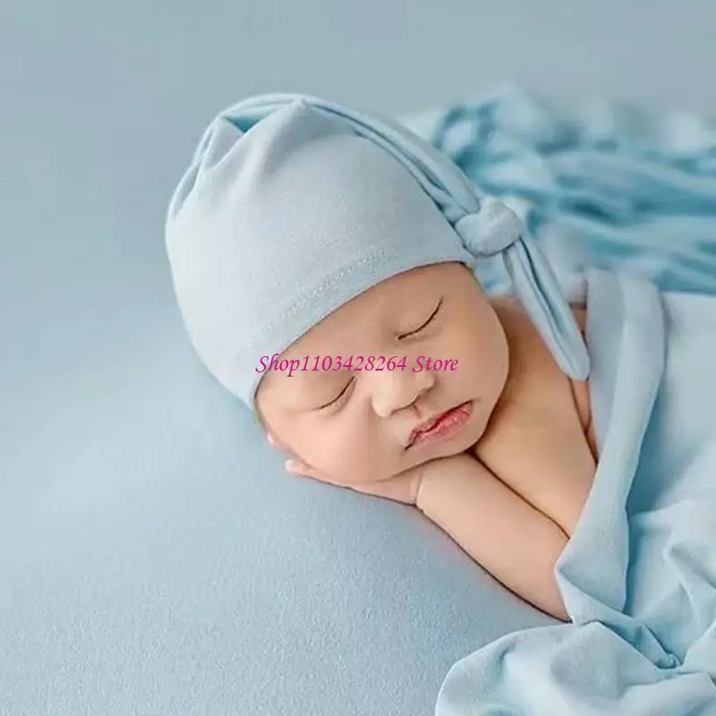 

Elastic Knotted Hat Comfortable Stretchy Newborns Baby Fetal Caps Single Layer Brimless Bonnet for Kids 0 to 2 Months