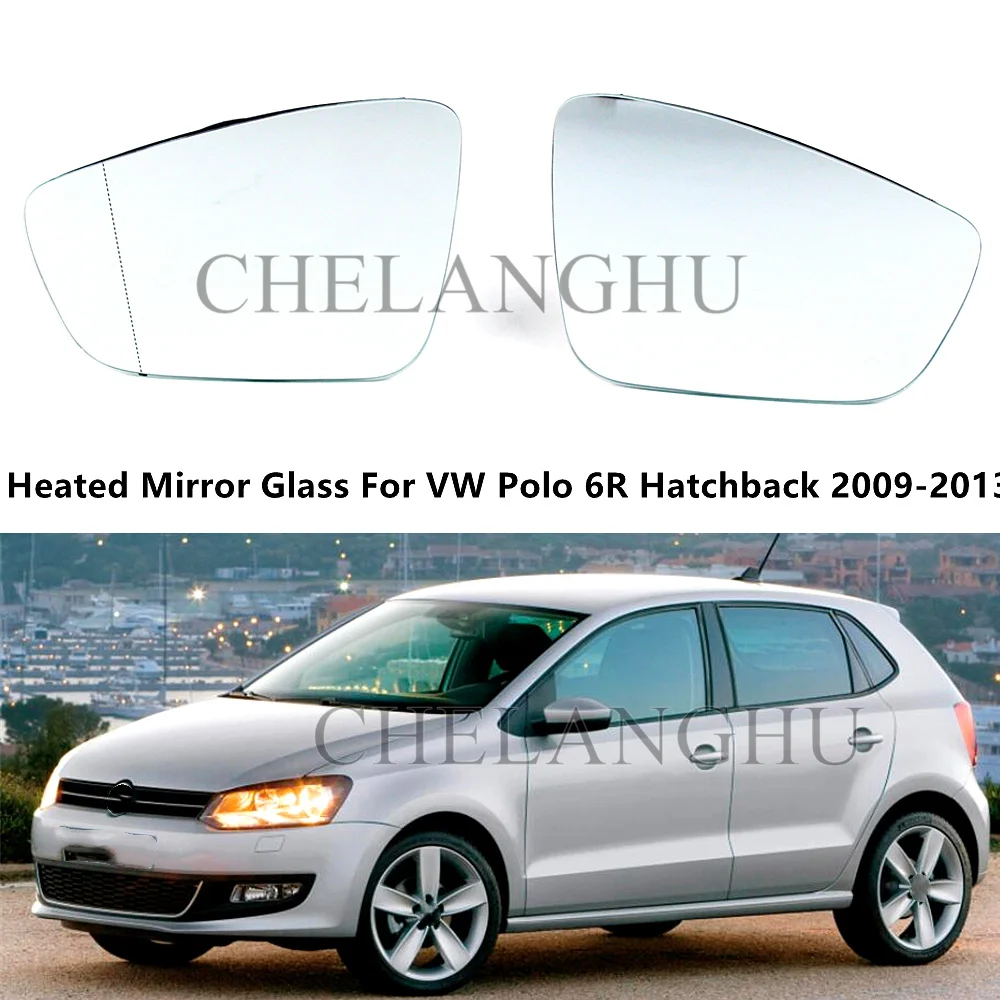 For VW Polo Hatchback 6R 6C 2009 2010 2011 2012 2013 2014 2015 2016 2017 Car-styling Door Rear Heated Mirror Glass