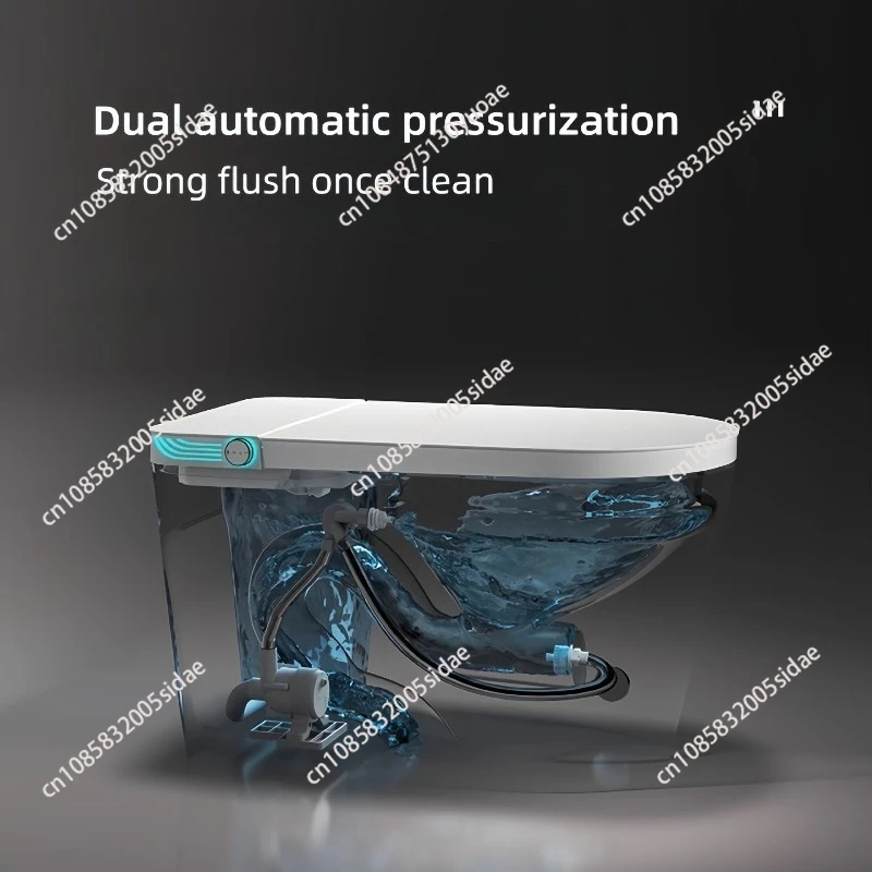 Light intelligent toilet Household large-sized large seat circle toilet