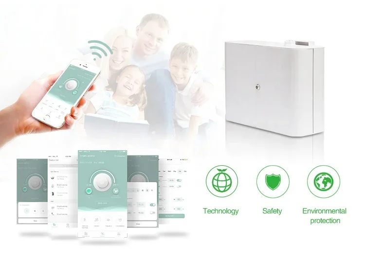 Ouwave Custom Logo Smart Timer Bluetooth Control Aromatic Automatic Mist Nebulizer Oil Wall Mounted Scent Diffuser For Toilet