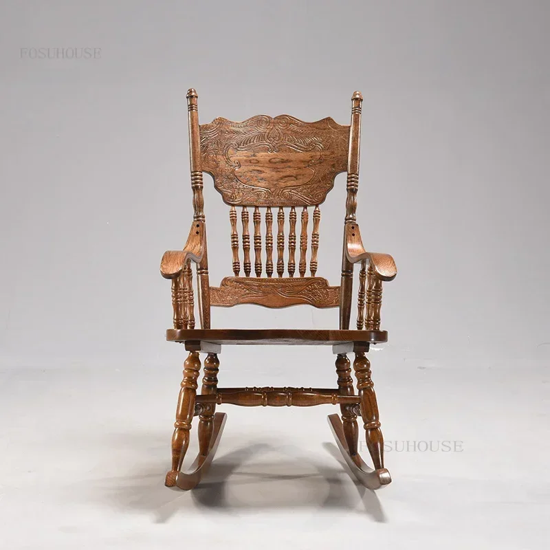 

Американские кресла для спальни и гостиной, ретро-кресла для кабинета, домашняя мебель, кресло-качалка, кресла для общежития и балкона с откидной спинкой и подлокотниками H