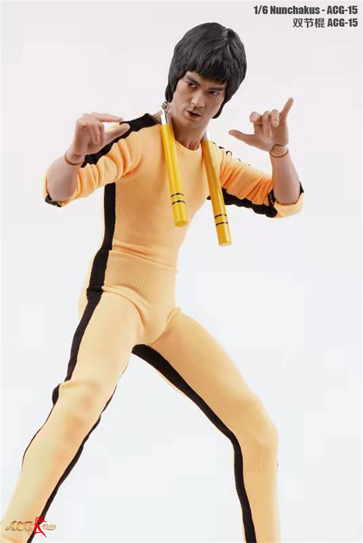 1/6 Scale Wooden Kung Fu Nunchaku Model Toys Fit For 12\'\' Kung Fu Master Action Figure Body