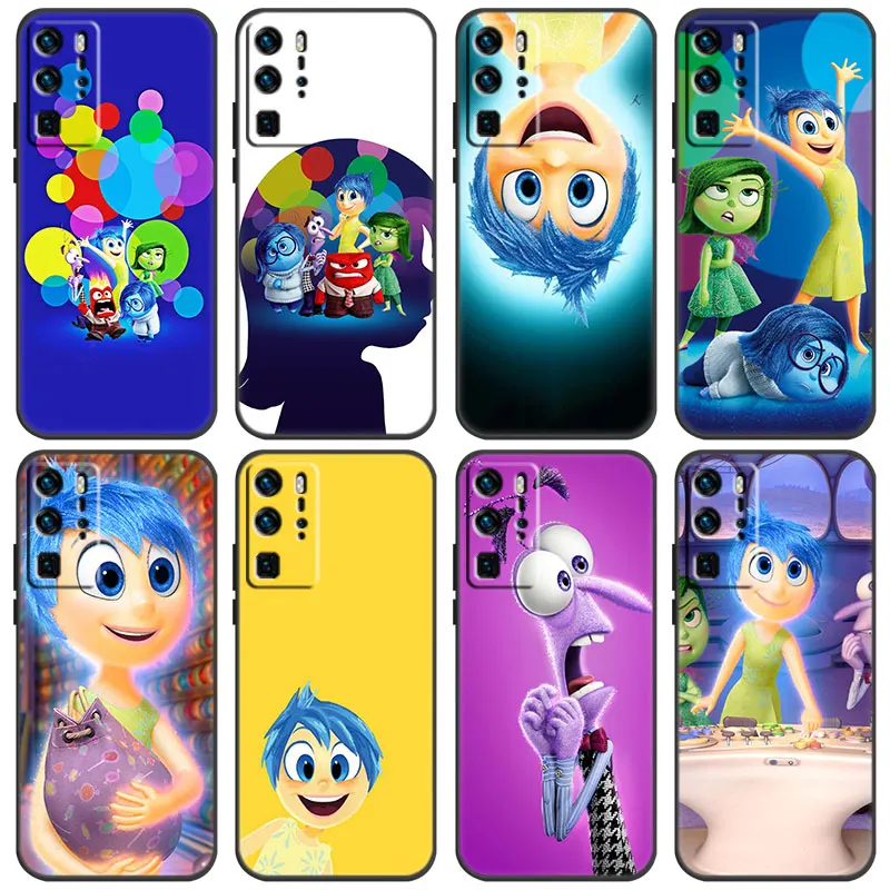 Disney Inside Out Case For Huawei P Smart Z S 2021 2020 2019 2018 P50 P40 P30 P20 Pro P10 P9 P8 Lite 2017 5G Black Soft Cover