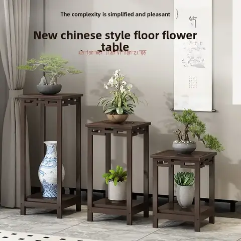 바닥부터 천장까지 이어지는 레트로 꽃 테이블 다층 화분 선반