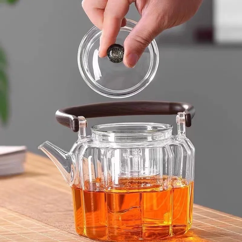 High Borosilicate Glass Heat-resistant Teapot Thickened Explosion-proof Lifting Pot Dual Use Teapot for Boiling Tea and Water