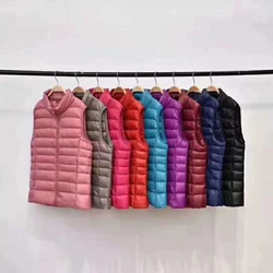 Ultra-light Sleeveless Women's Winter Down Jacket White Duck Feather Warm Waistcoat Down Vest Outerwear Coats for Woman