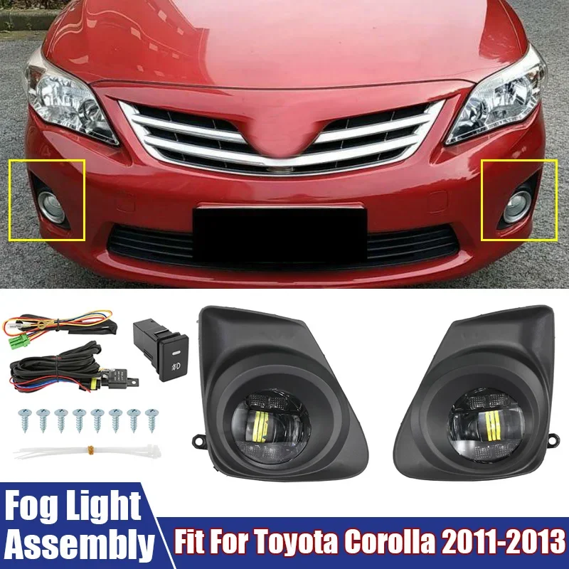 

Противотуманные фары в сборе 55 Вт 12 В H11 Передний бампер автомобиля Комплект светодиодных противотуманных фар подходит для Toyota Corolla 2011-2013 Автомобильные аксессуары Светодиодные противотуманные фары