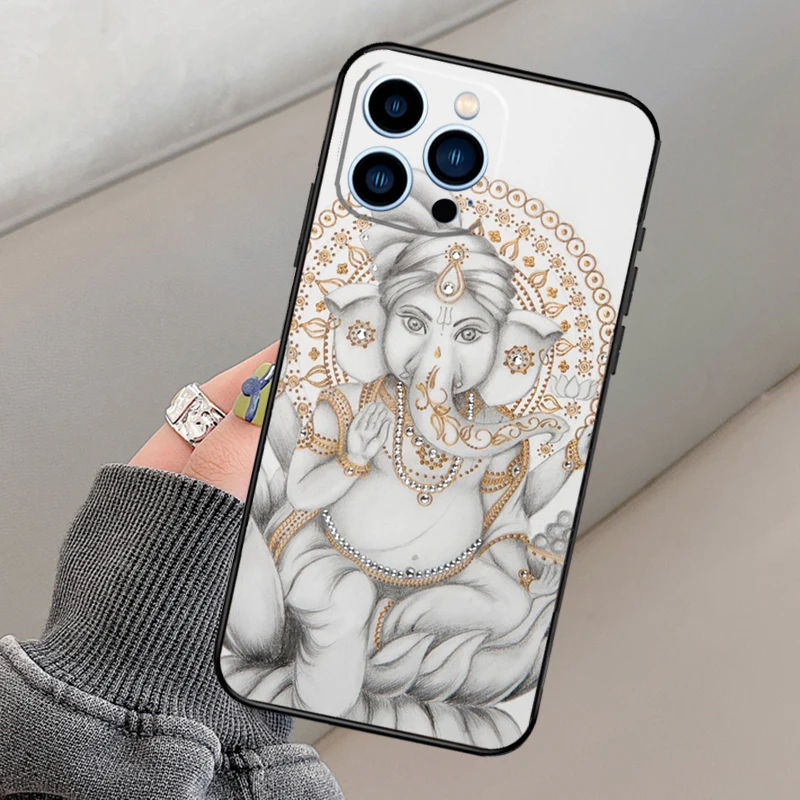 Ganesh Elephant God Case For iPhone 11 12 13 14 15 16 Pro Max X XS XR 12 13 Mini 14 Plus Cover Coque