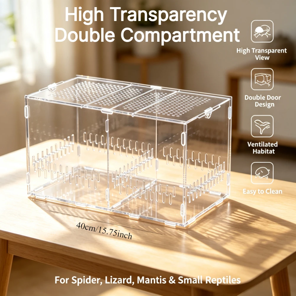 For Small Reptiles Insects Acrylic Terrarium Assembly Kit Transparent Breeding Box Pet Habitat Display Cage