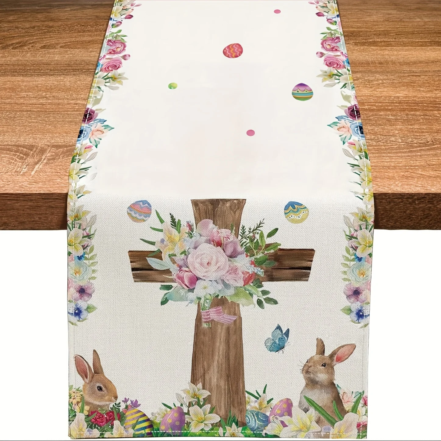 He is Risen Easter Table Runner | Spring Seasonal Holiday Decor | Indoor Kitchen Dining Home Party Decoration