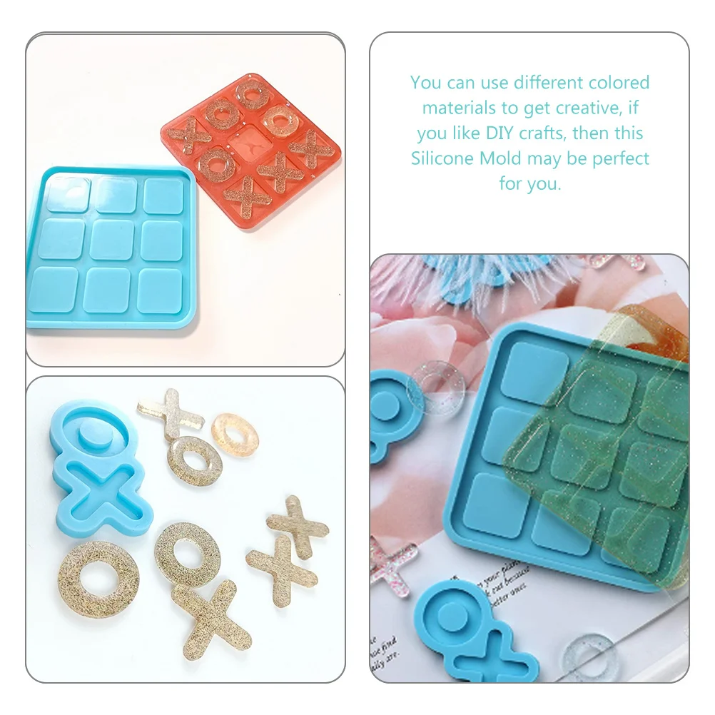 Xo placa molde moldes de xadrez para fundição de resina xadrez epóxi silicone sílica gel cristal diy