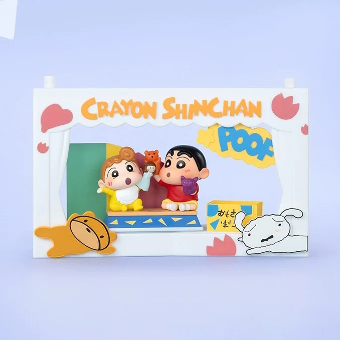 New Popmart Crayon Shin-Chan Life Theatre Series Scene Hand-Done Blind Box Toy Decoration Table Collection Birthday Gift