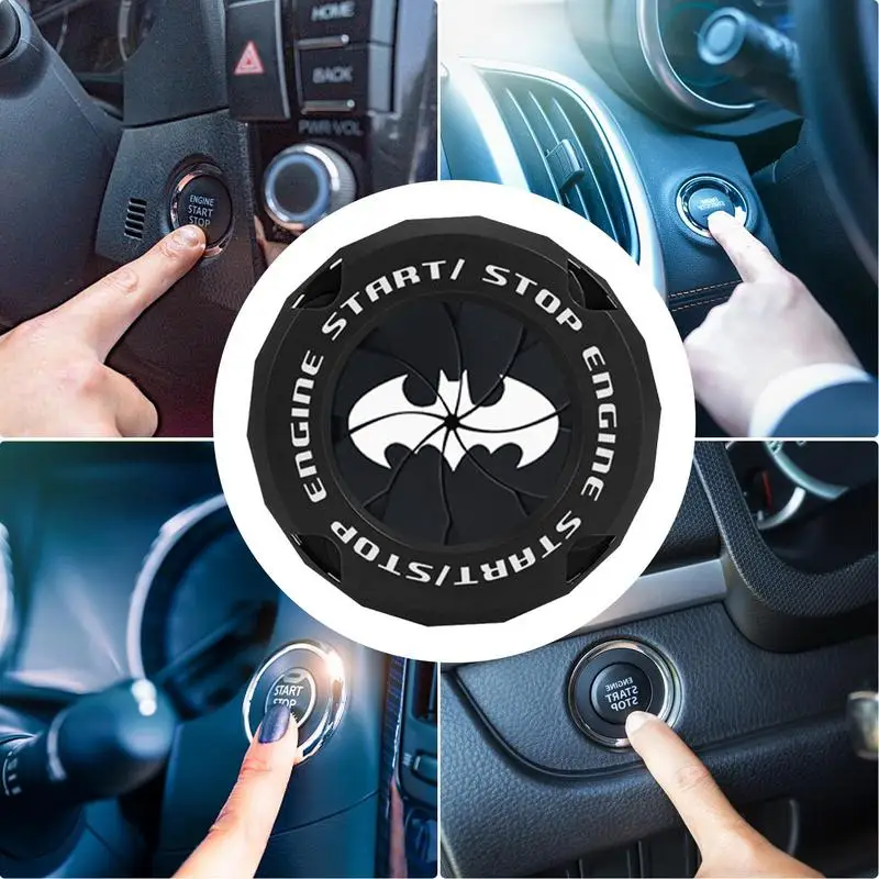 Stylish Push Start Button Car Stickers Bat Design Start Stop Button Cover One-touch Start Button Covers For Auto SUV RV Supplies - view 6