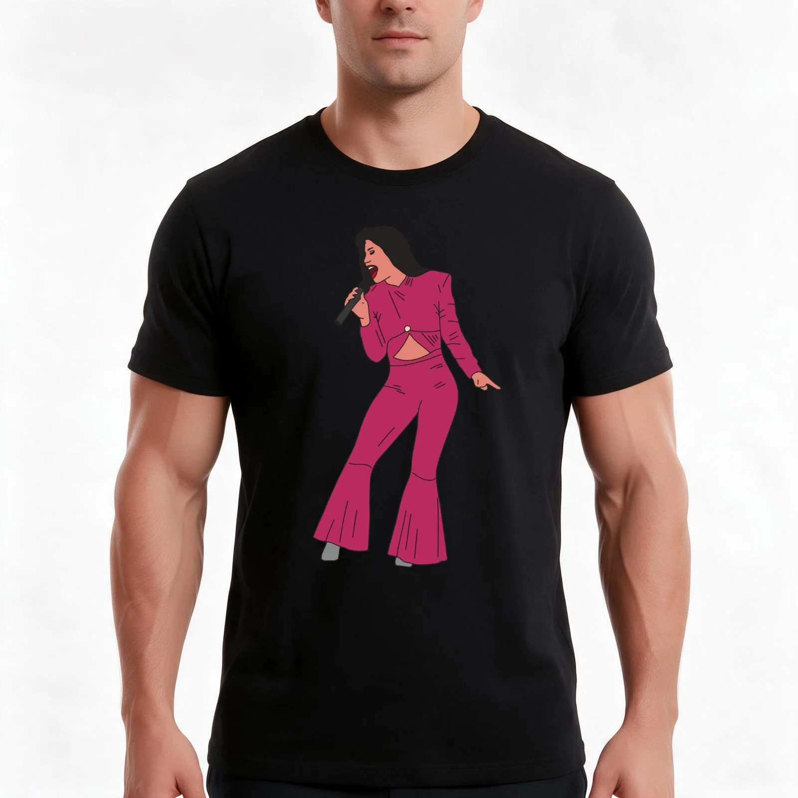 Selena Quintanilla T-Shirt, Summer Casual Cotton Tee, Oversized Streetwear Tops, Vintage Graphic Print, Loose Fit Short Sleeve