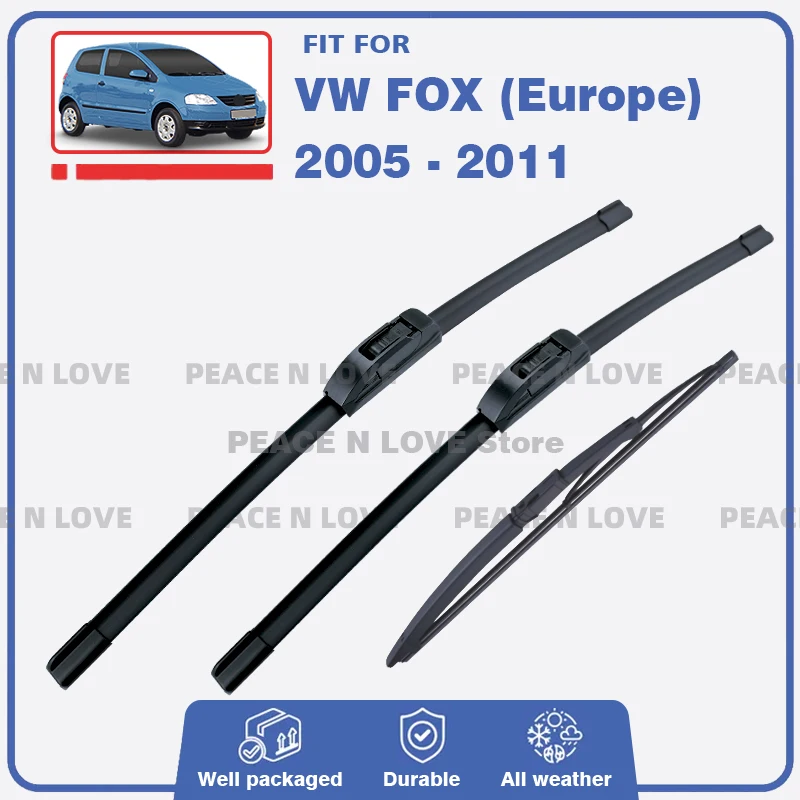 

Front Rear Wiper Blades For Volkswagen VW Fox 2005 - 2011（Europe）3PC Windshield Wiper Windscreen Brushes Window Car Accessori