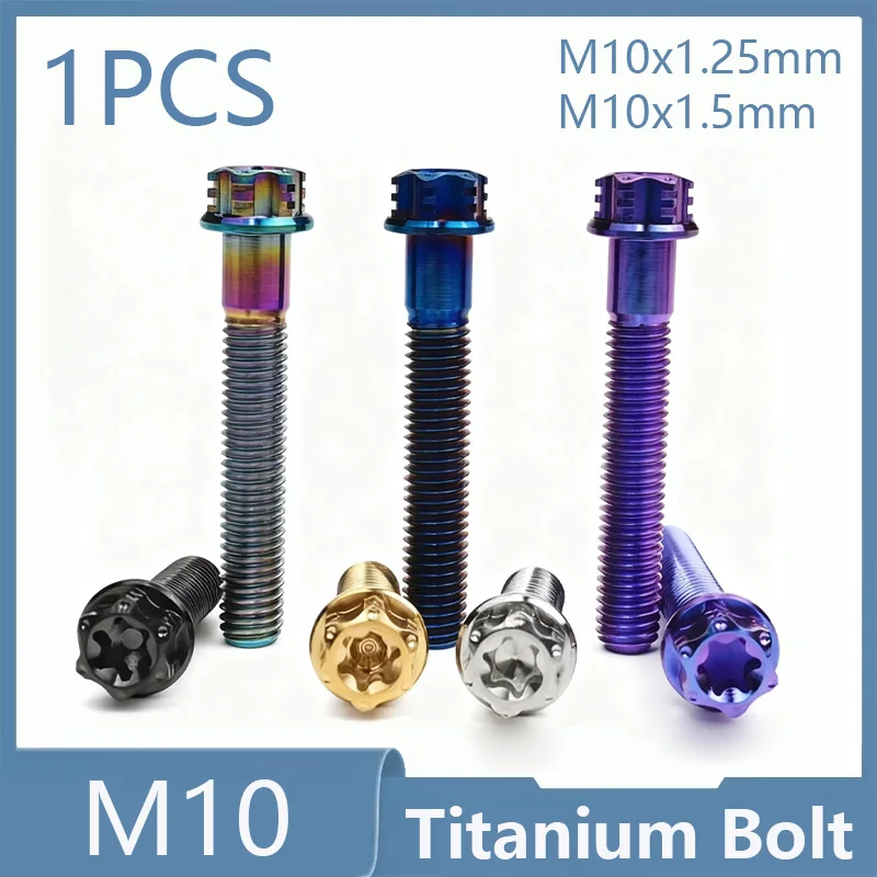 1 vis en titane à tête Torx à six lobes M10x1.25mm, M10x1.5mm pour moto modifiée, longueur 20mm~50mm